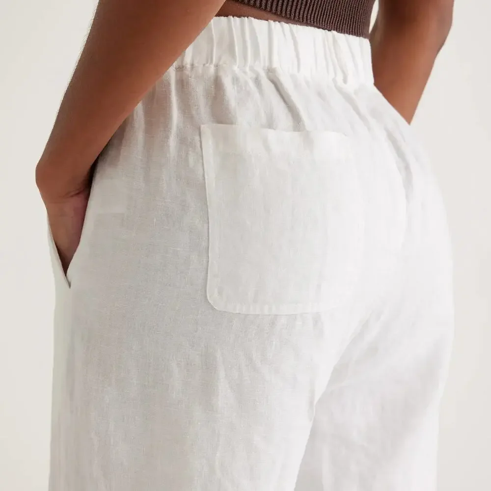 Quince 100% European Linen Pants in White